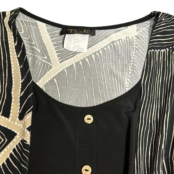 dress,retro vibe,40’s,abstract,🇨🇦,PTP 17-20 drop waist. Faux button front belted - Picture 13 of 14